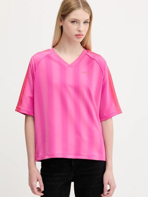 adidas Originals t-shirt Linear Tee damski kolor fioletowy JW6021 - zdjęcie produktu nr 1