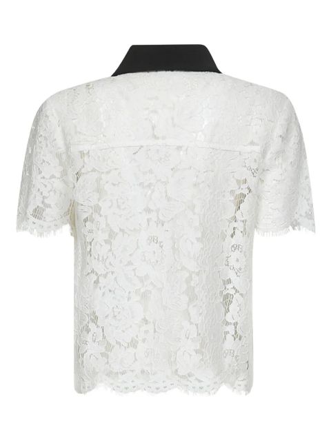 Self-Portrait floral-lace short-sleeve shirt - White - zdjęcie produktu nr 2