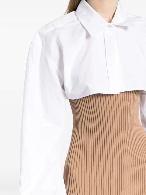 Alexander Wang ribbed-knit layered dress - White