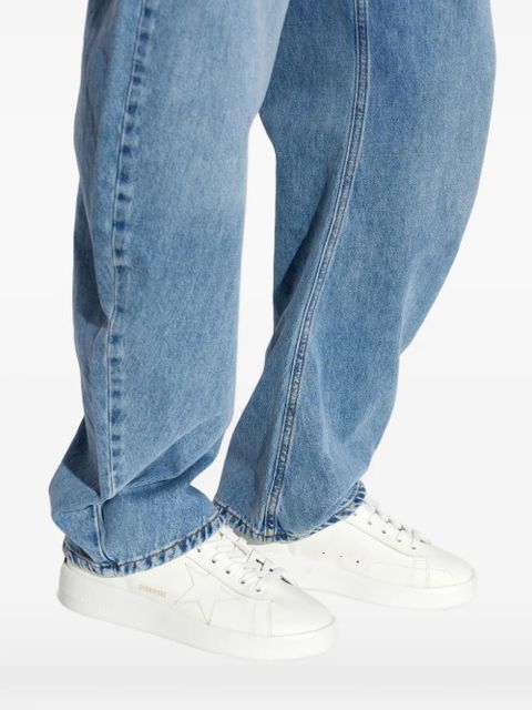 Golden Goose Purestar appliqué-detail leather sneakers - White