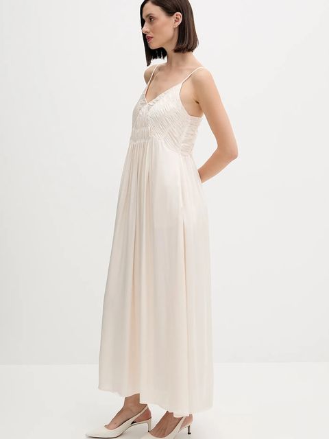 Pedro del Hierro sukienka kolor beżowy maxi rozkloszowana 3812198 - zdjęcie produktu nr 2