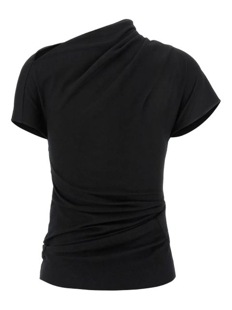 ENTIRE STUDIOS Flap draped short-sleeve top - Black