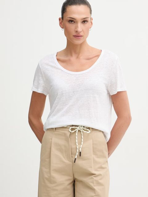 United Colors of Benetton T-shirt damski lniany - zdjęcie produktu nr 2