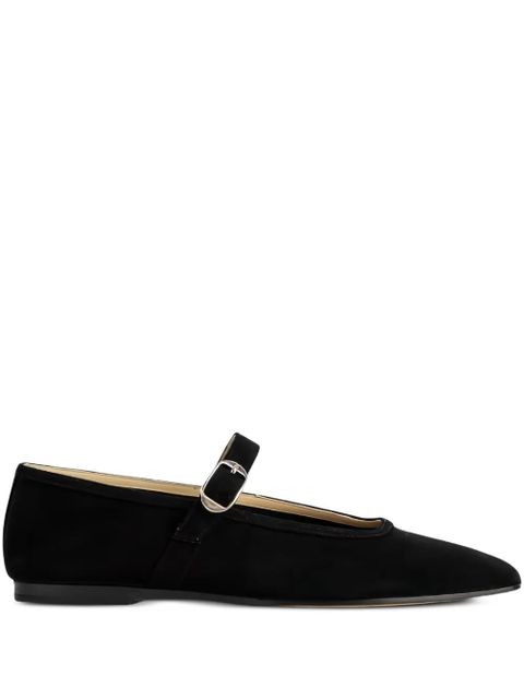 Le Monde Beryl buckle-fastening suede ballet flats - Black - zdjęcie produktu nr 1