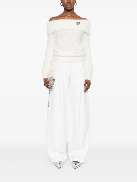 Blumarine cowl-neck sweater - White