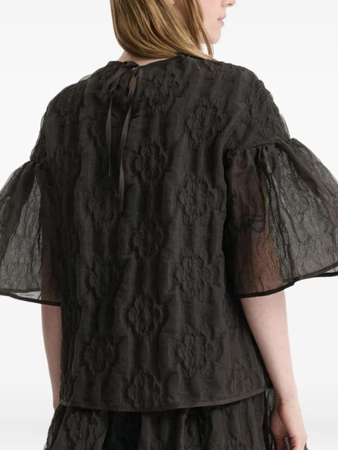 Cecilie Bahnsen Bryndis matelassé-effect blouse - Brown - zdjęcie produktu nr 2