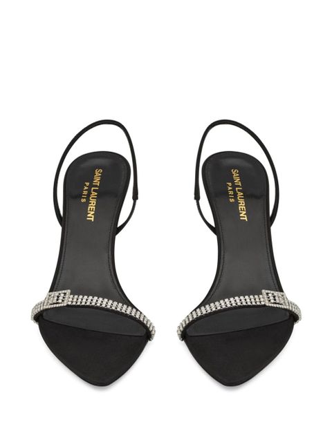 Saint Laurent Rendez-Vous 75mm leather sandals - Black