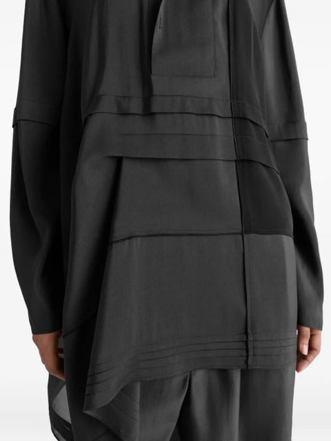 LEMAIRE pleated asymmetrical blouse - Grey
