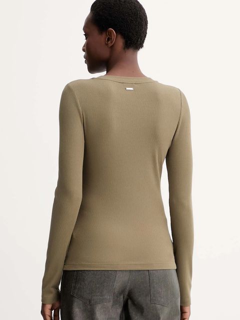 Calvin Klein longsleeve kolor zielony LV044D235G