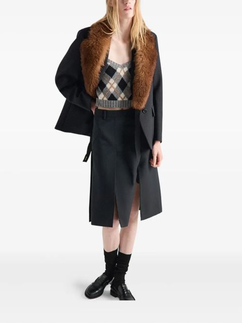 Prada argyle-pattern ribbed top - Grey - zdjęcie produktu nr 1