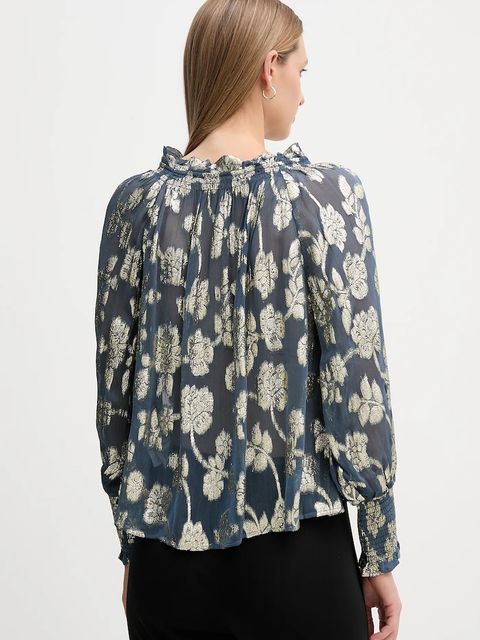 Hoss Intropia bluzka damska kolor niebieski wzorzysta 6282677