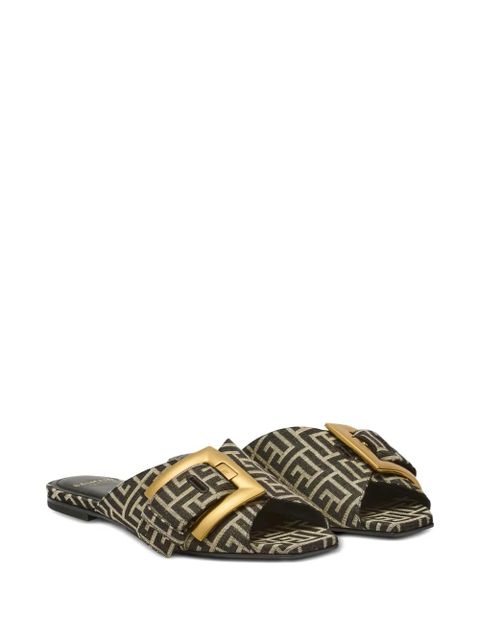 Balmain Anthem monogram-pattern sandals - Black - zdjęcie produktu nr 2