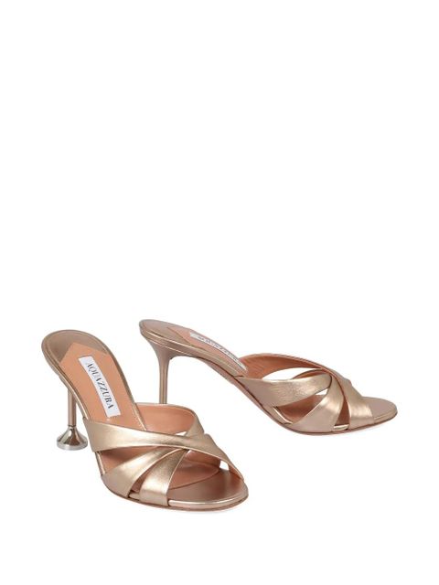 Aquazzura crossover-straps leather sandals - Gold - zdjęcie produktu nr 2