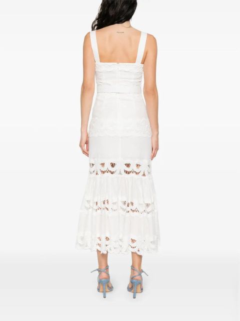 Self-Portrait lace-trimmed dress - White