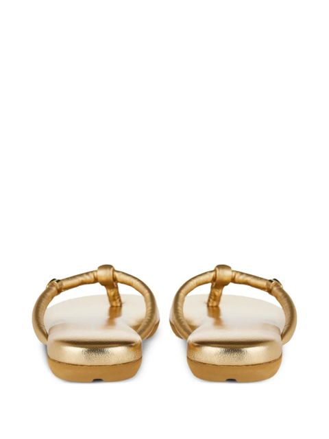 Gianvito Rossi knotted logo-detail leather sandals - Gold