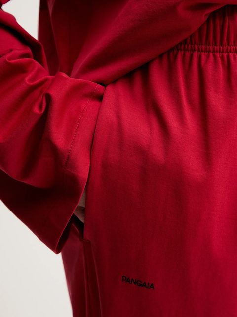Pangaia piżama bawełniana damska kolor czerwony bawełniana 10002462