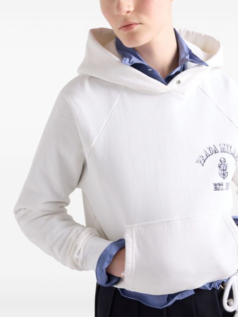 Prada logo-print hoodie - White