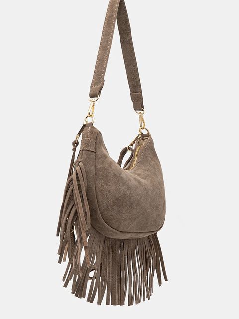 Answear.LAB torebka zamszowa kolor beżowy