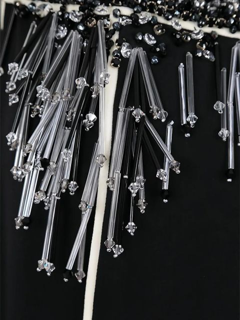 Prada crystal-bead embellished mini dress - Black