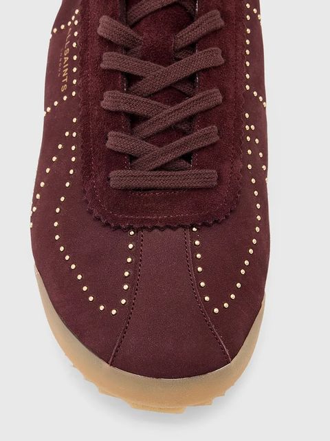 AllSaints sneakersy skórzane Kenny Stud Runner damskie kolor bordowy W056FD