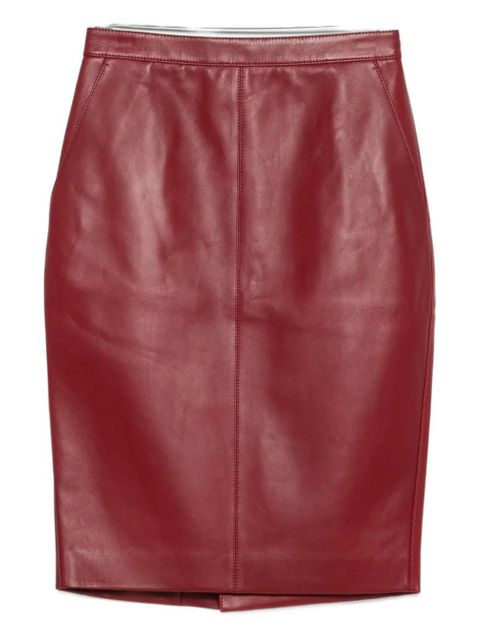 Saint Laurent Cassandre midi pencil skirt - Red