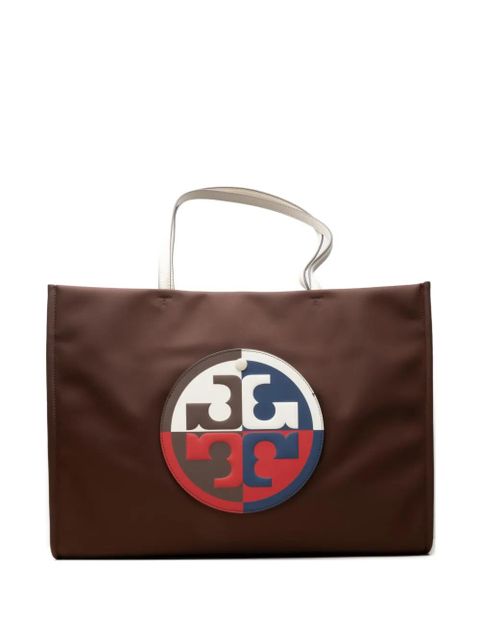 Tory Burch large Ella colourblock logo-plaque tote bag - Brown - zdjęcie produktu nr 1