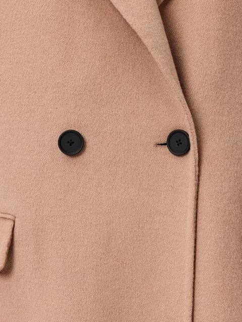 AllSaints płaszcz z dodatkiem wełny SELLMA kolor beżowy W019OD