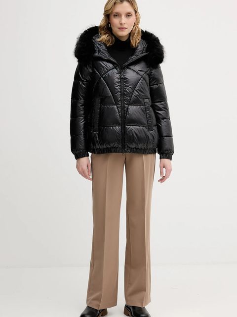 Sisley spodnie damskie kolor brązowy proste high waist 4KVXLF02I - zdjęcie produktu nr 2