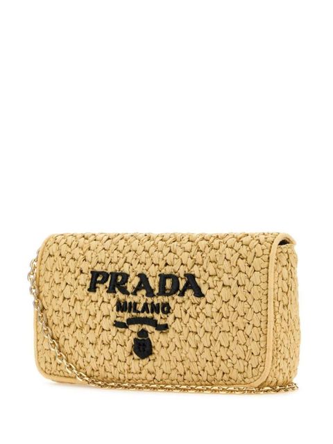 Prada triangle-logo woven shoulder bag - Neutrals - zdjęcie produktu nr 2