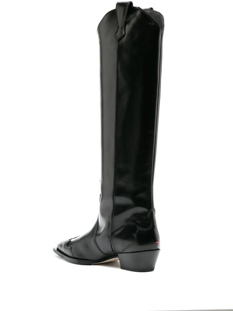 Aeyde 50mm pointed-toe knee boots - Black