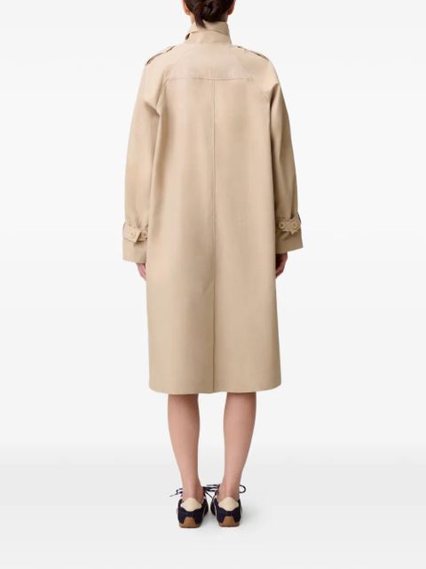 Claudie Pierlot tie-detail cotton trench coat - Neutrals