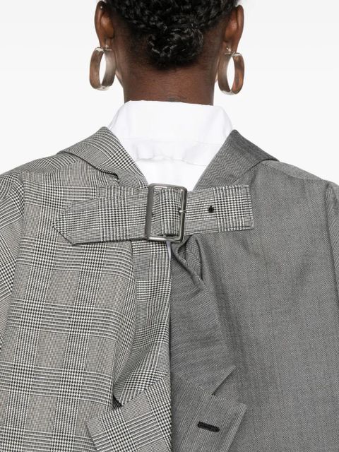Comme Des Garçons plaid-pattern blazer - Grey
