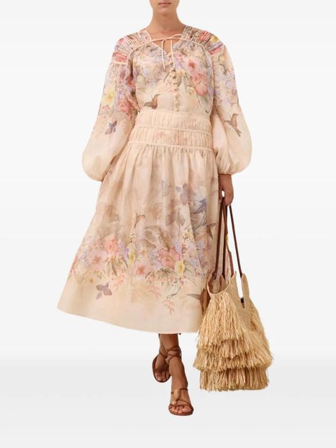 ZIMMERMANN Illuminate midi skirt - Neutrals