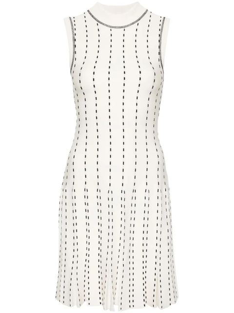 Simkhai contrast-stitch pleated minidress - White - zdjęcie produktu nr 1