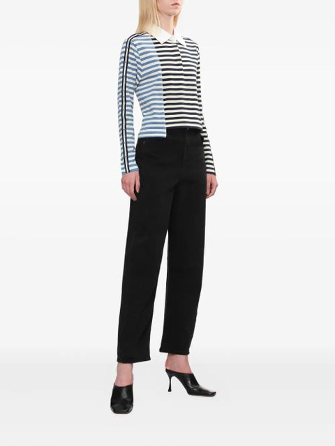 3.1 Phillip Lim striped panelled polo top - Black - zdjęcie produktu nr 2