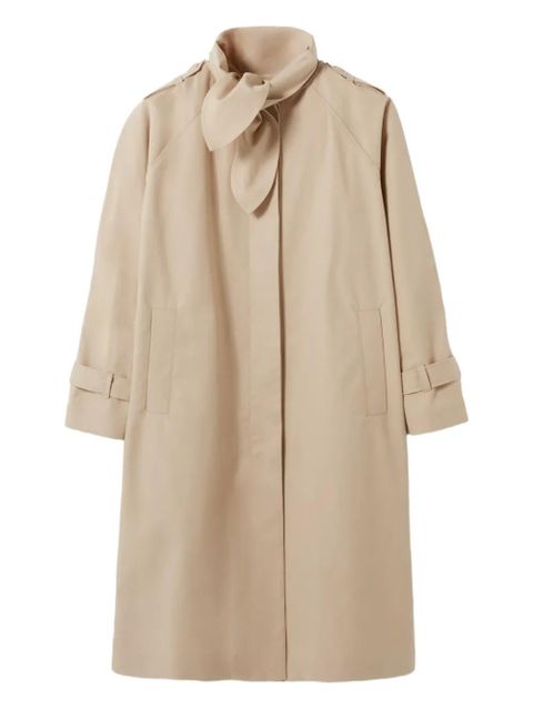 Claudie Pierlot tie-detail cotton trench coat - Neutrals - zdjęcie produktu nr 1