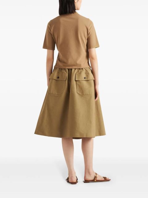 Prada logo-embroidered cotton polo shirt - Brown