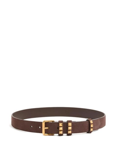 Valentino Garavani Rockstud-embellished suede belt - Brown - zdjęcie produktu nr 1