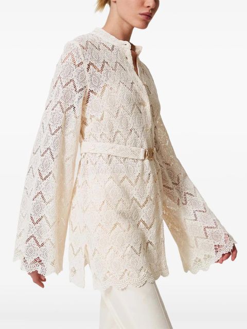 TWINSET macramé lace shirt - Neutrals