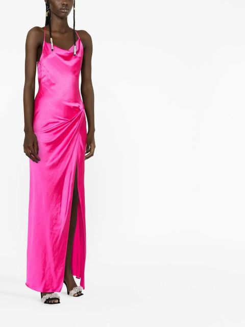 PINKO cowl-neck satin gown