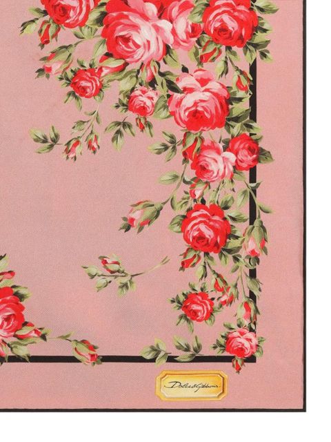 Dolce & Gabbana rose floral-print scarf - Pink - zdjęcie produktu nr 2