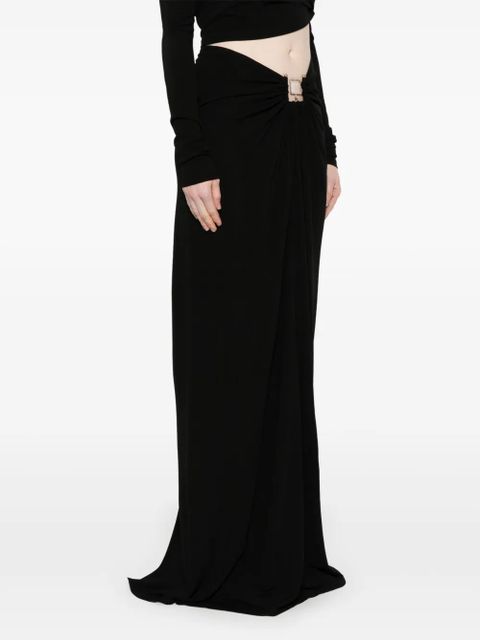 Christopher Esber bezel-quartz ruched maxi skirt - Black - zdjęcie produktu nr 2