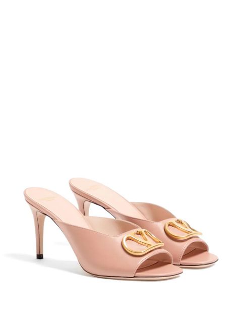 Valentino Garavani VLogo Signature kidskin slide sandals 80mm - Pink - zdjęcie produktu nr 2