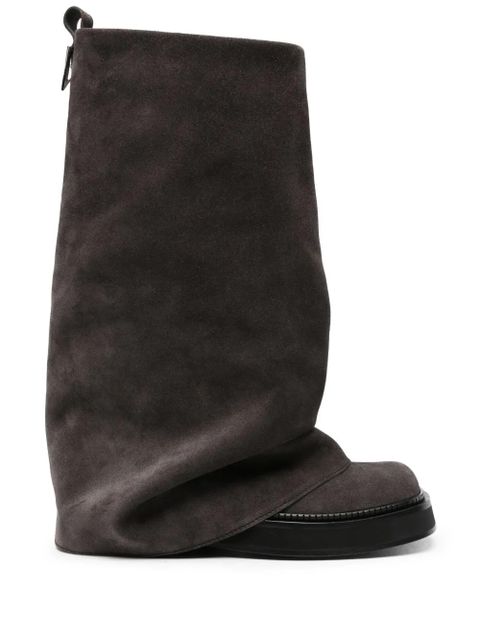The Attico Robin layered suede boots - Grey - zdjęcie produktu nr 1