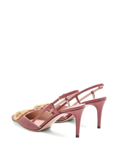Valentino Garavani 80mm VLogo Signature embellished pumps - Pink