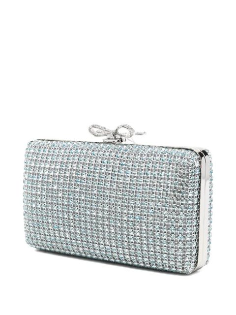 Self-Portrait Chainmail embellished clutch bag - Blue