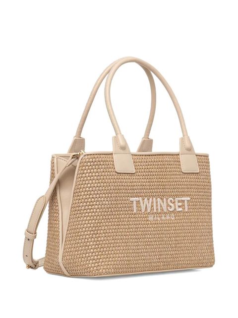 TWINSET raffia tote bag - Neutrals - zdjęcie produktu nr 2