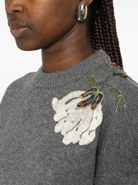Simkhai flower-embroidered sweater - Grey