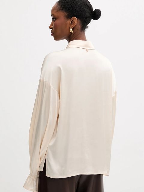 Silvian Heach koszula BOTHA damska kolor beżowy relaxed z kołnierzykiem klasycznym GPA25318CA