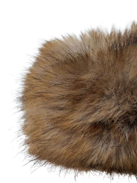 Balenciaga Holli faux-fur round scrunchie - Brown - zdjęcie produktu nr 2